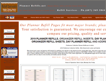 Tablet Screenshot of plannerrefills.net